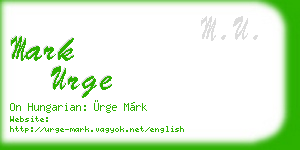 mark urge business card